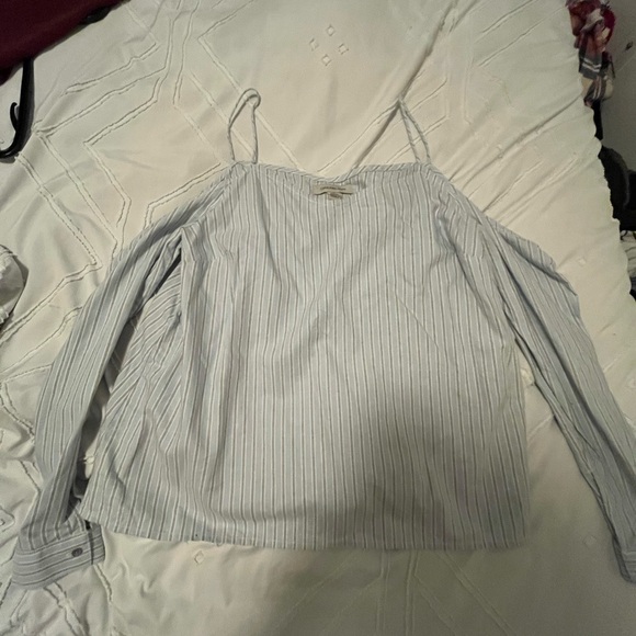 Calvin Klein Jeans Blue and White Striped Shirt - Picture 2 of 4